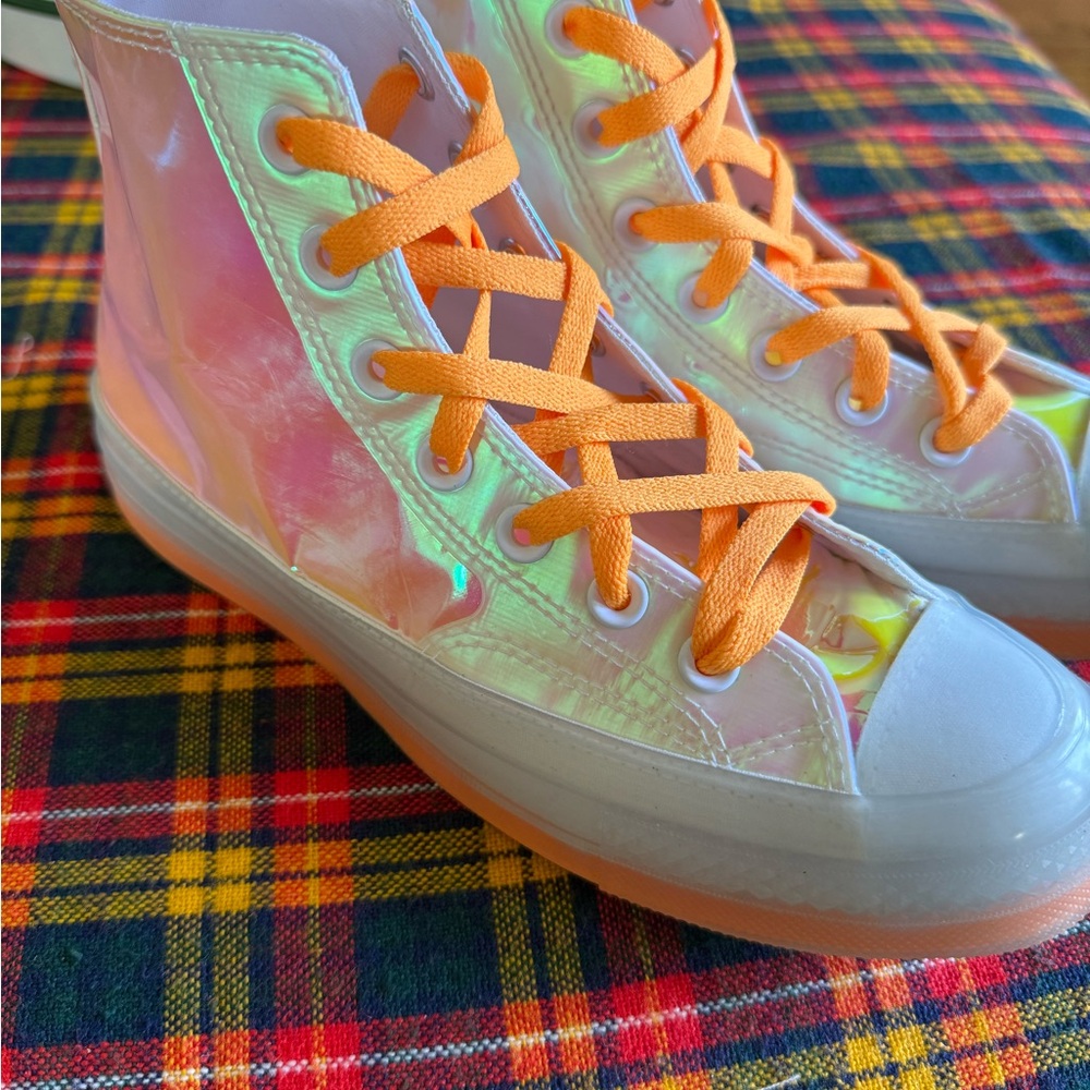 Converse High-Tops with Orange Accents